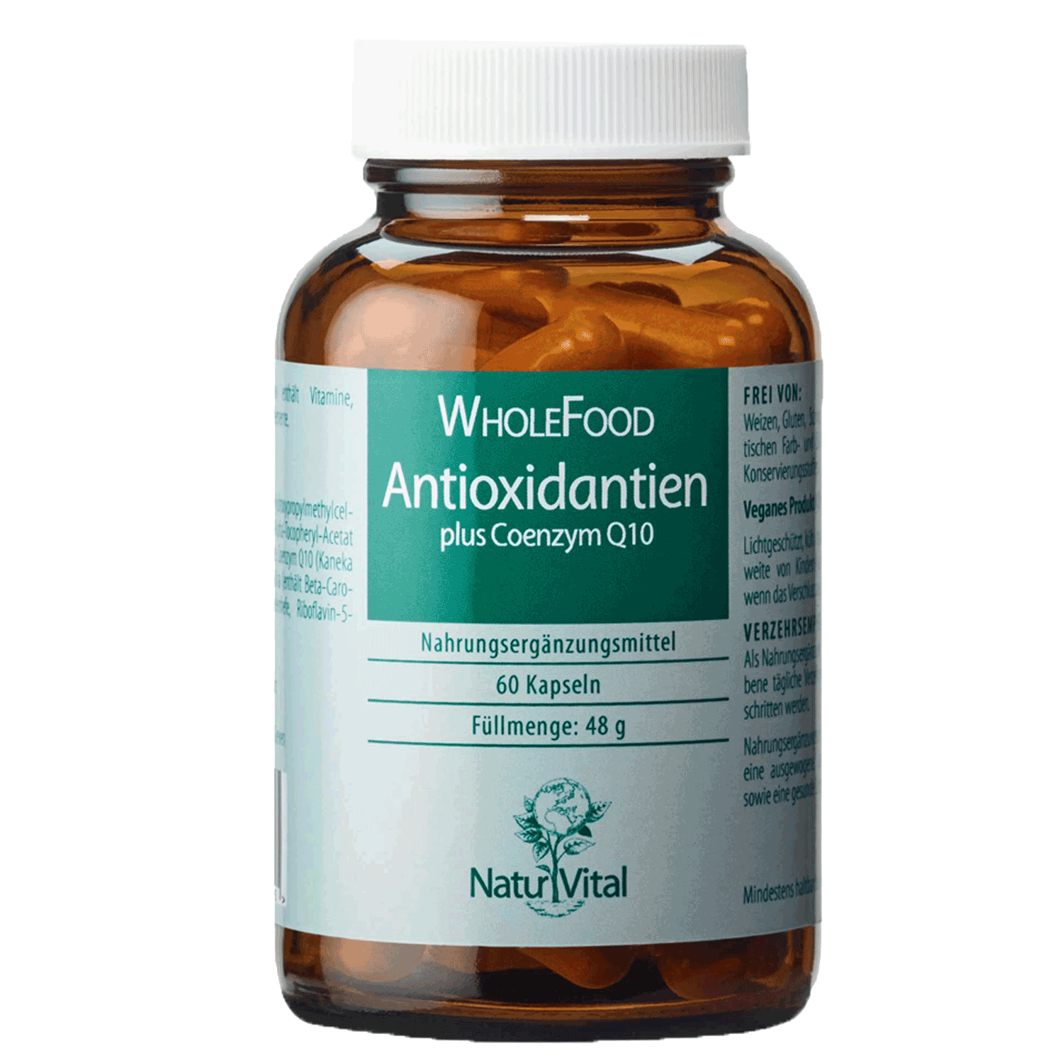 Antioxidantien plus Coenzym Q10 von Natur Vital beinhaltet 60 Kapseln