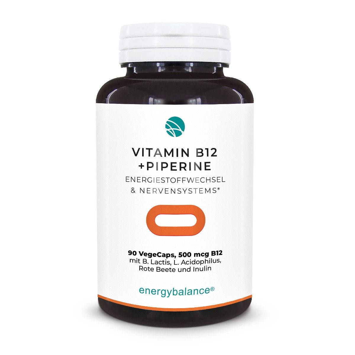 Vitamina B12 biologicamente attiva 500µg + piperina, 90 VegeCaps