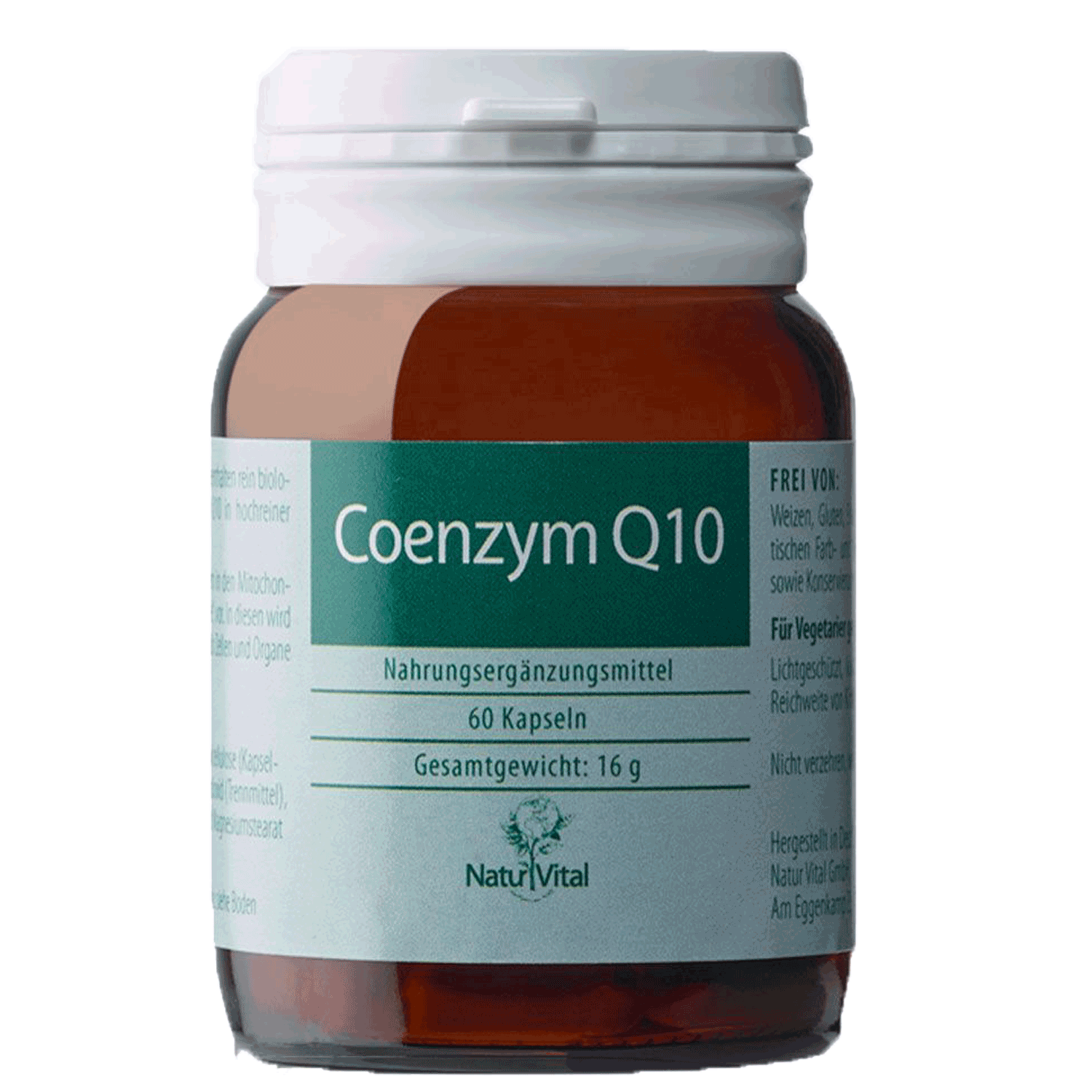 Coenzym Q10 von Natur Vital beinhaltet 60 Kapseln