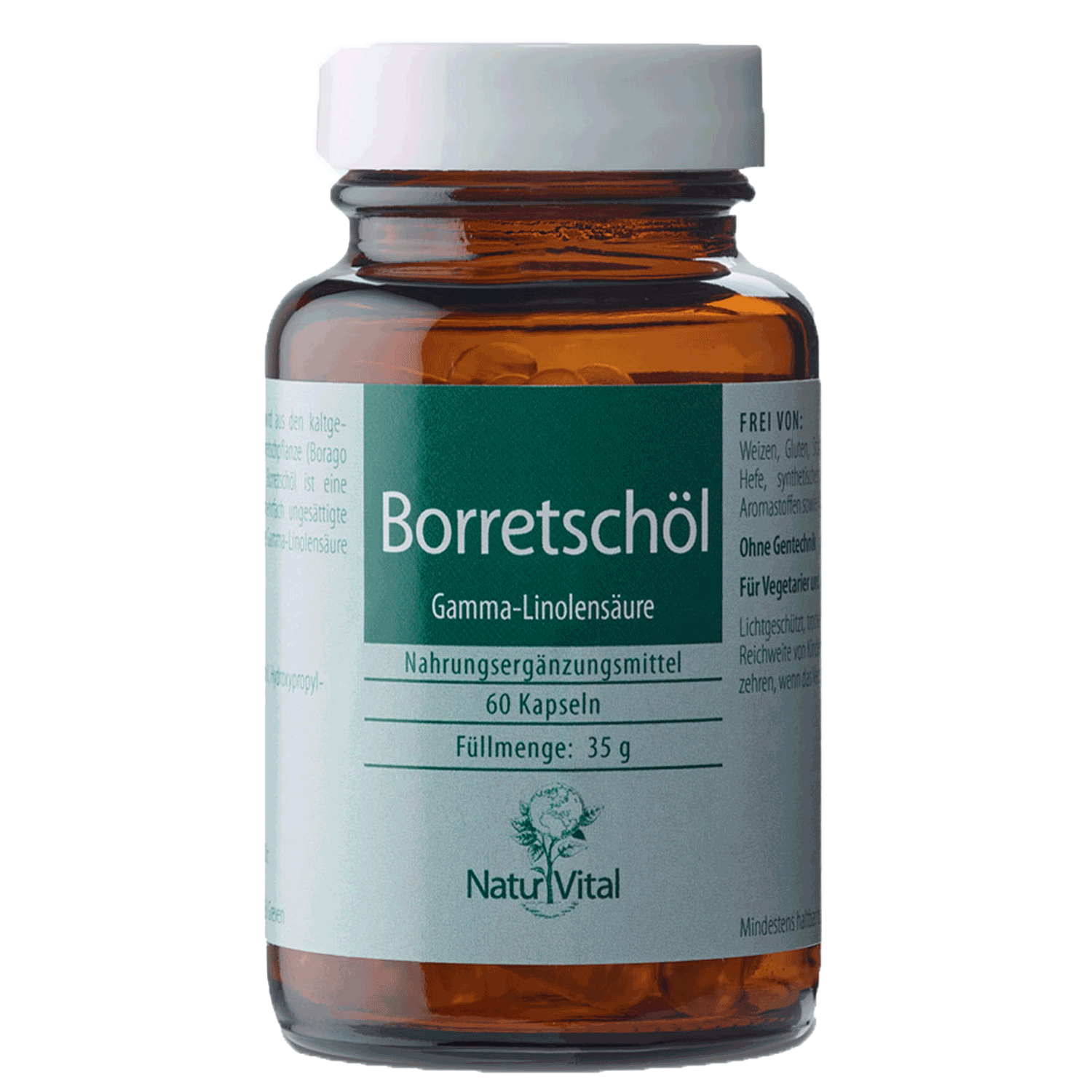 Borretschöl von Natur Vital beinhaltet 60 Kapseln