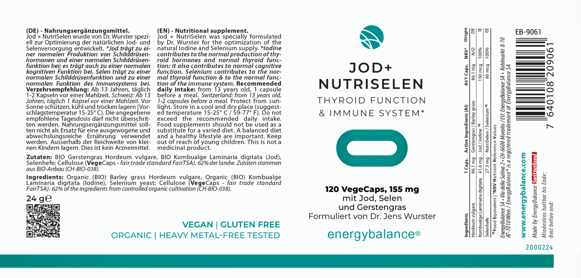 Jod + Nutri Selen Etikett von Energybalance