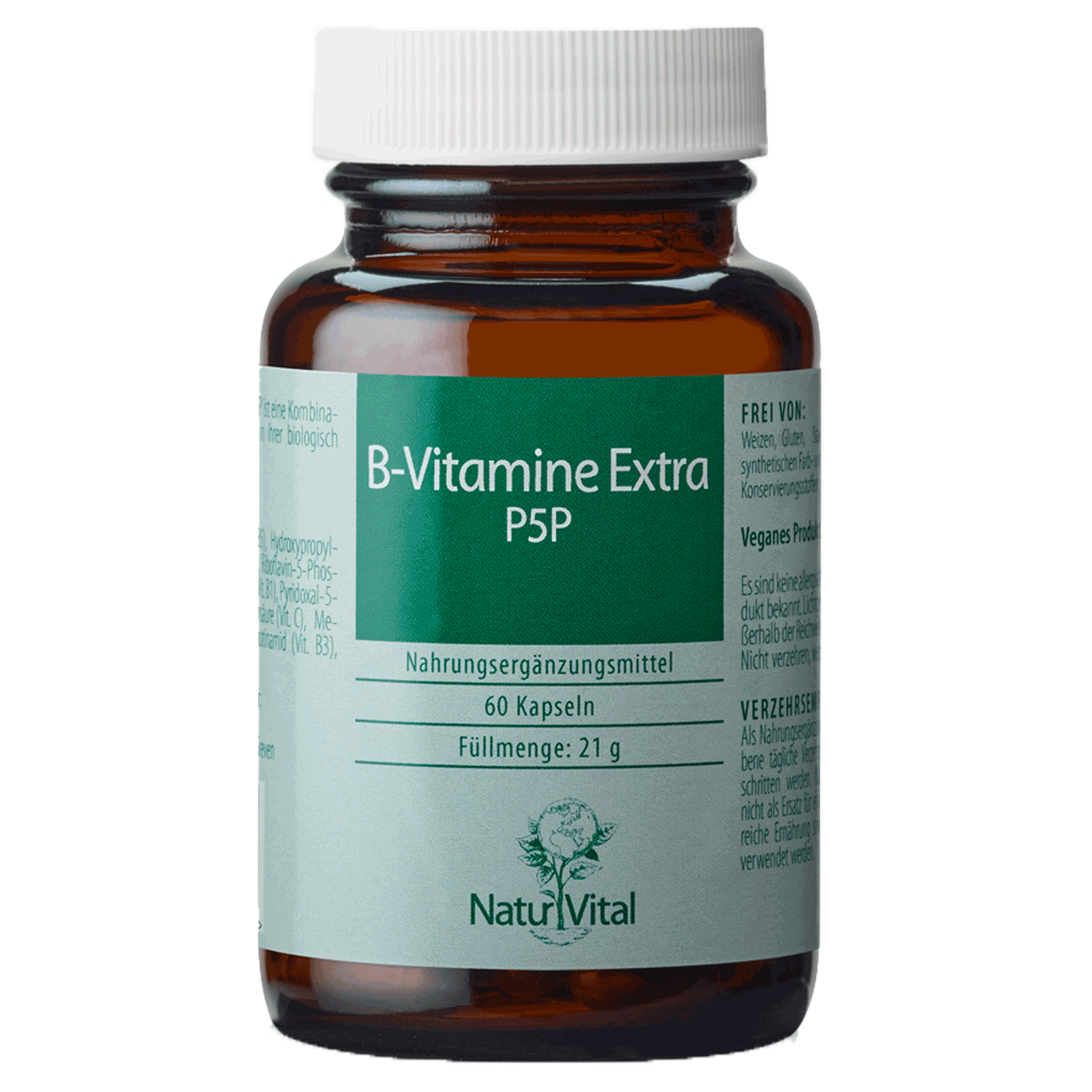 B Vitamine Extra P5P von Natur Vital beinhaltet 60 Kapseln