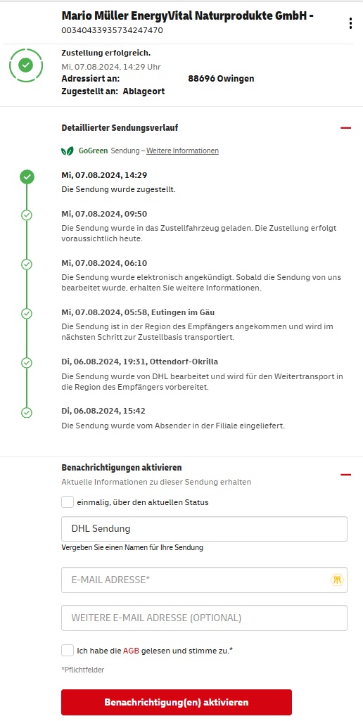 DHL Sendungsverfolgung