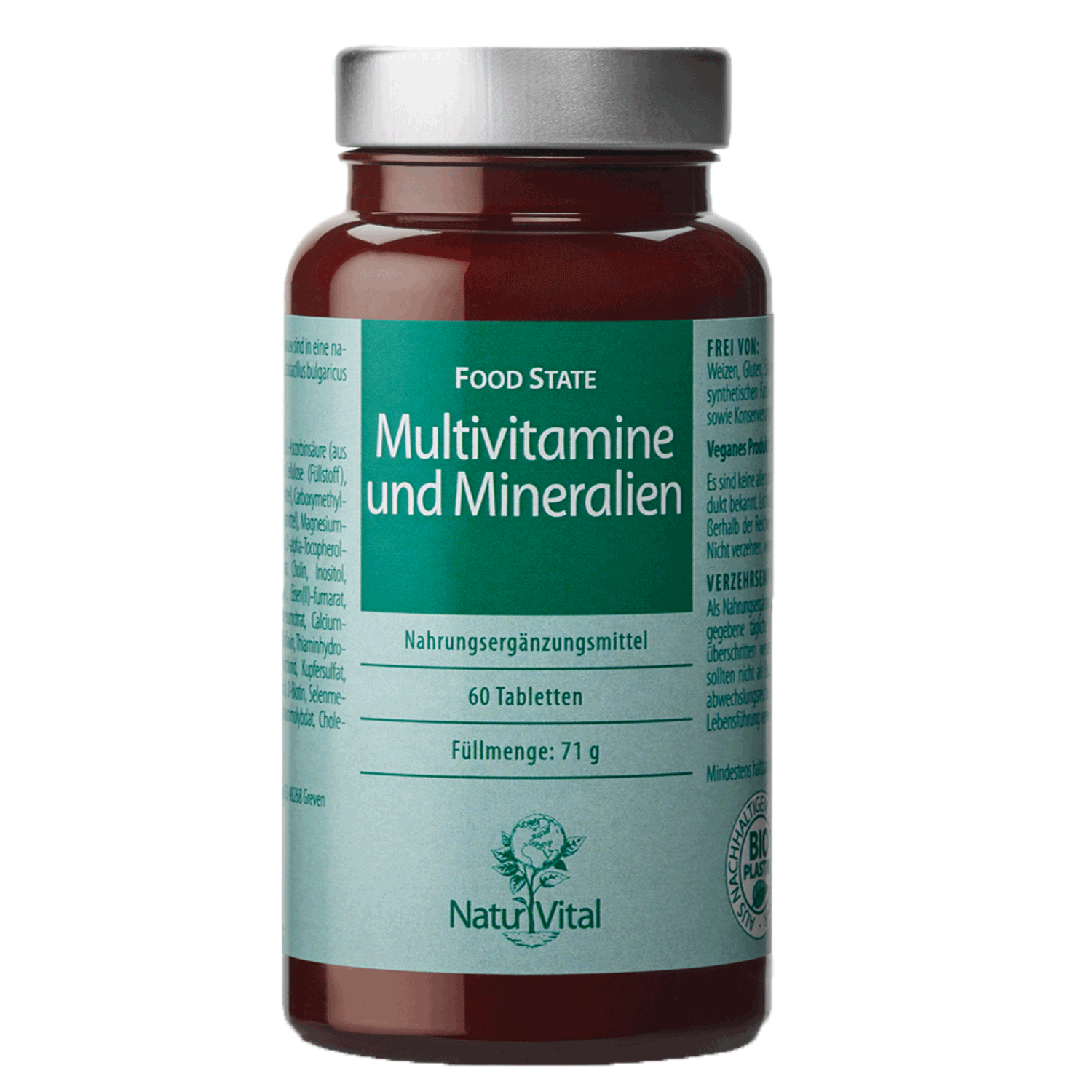 Multivitamine und Mineralien von Natur Vital beinhaltet 60 Tabletten