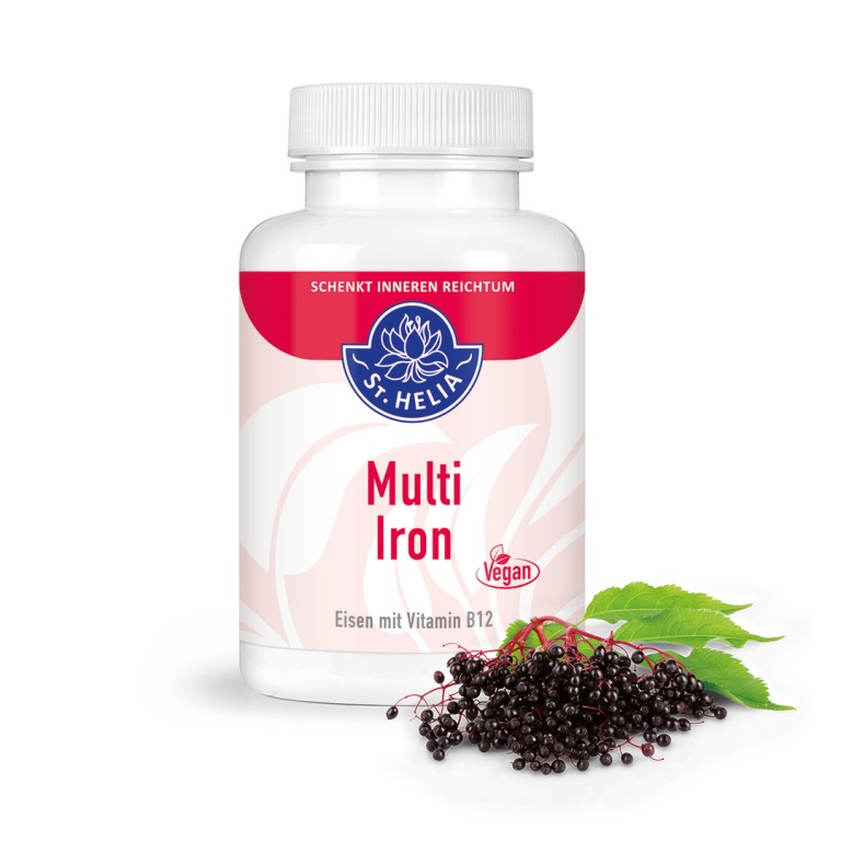 Multi Iron plus Vitamin B12 von St. Helia beinhaltet 90 Kapseln