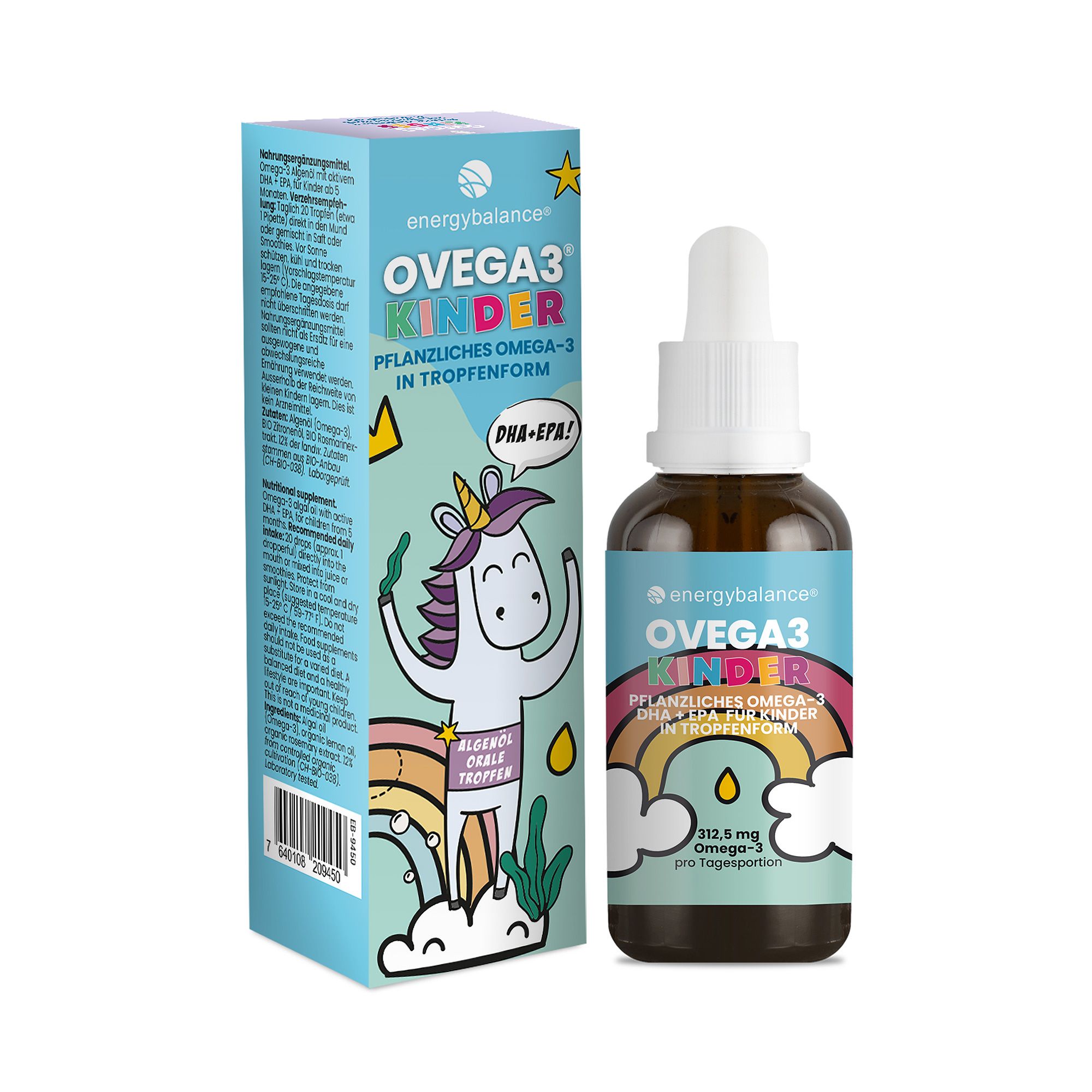 Ovega3 Kinder pflanzliches Omega3 DHA + EPA, 50ml