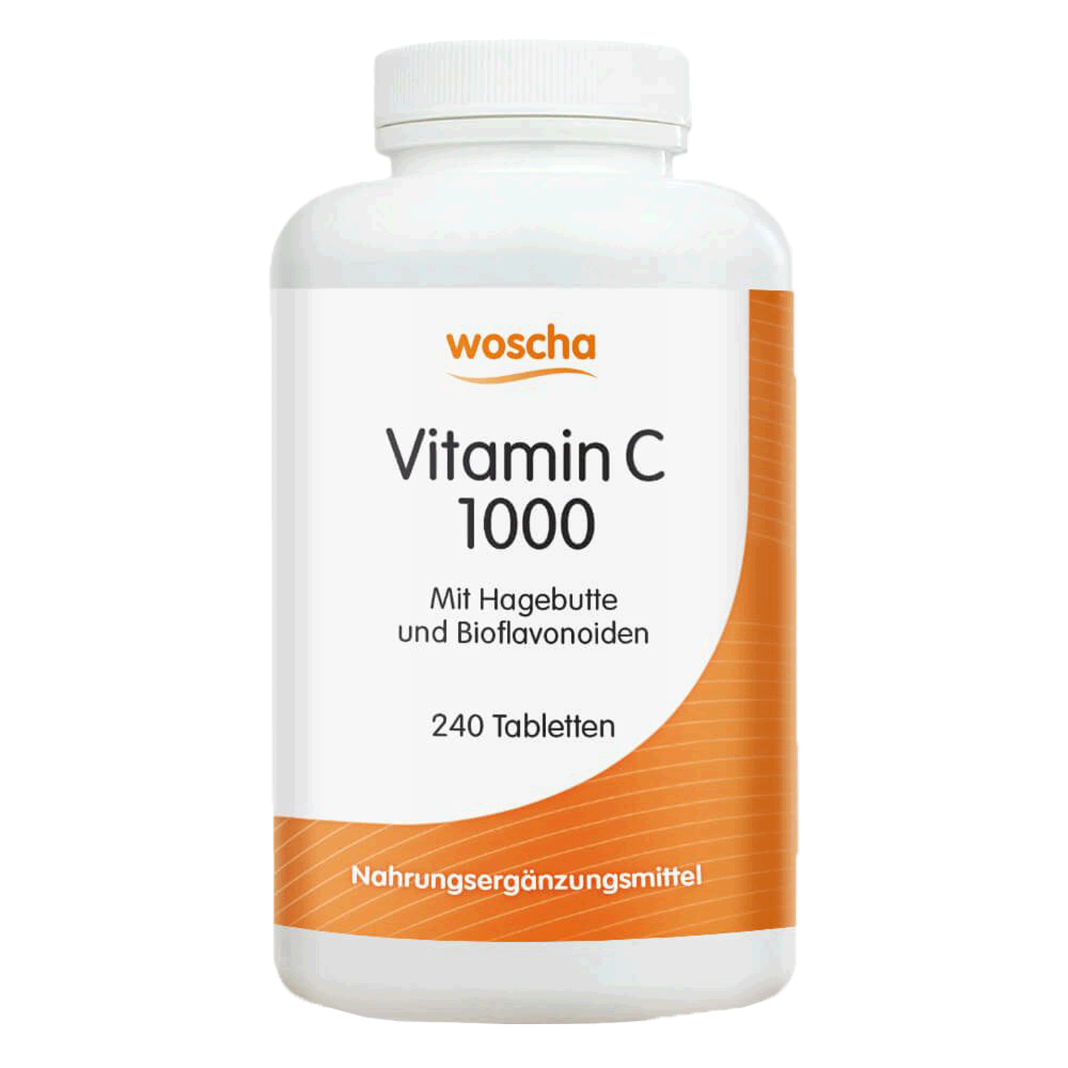 Woscha Vitamin C 1000 mit Hagebutte von podo medi beinhaltet 240 Tabletten